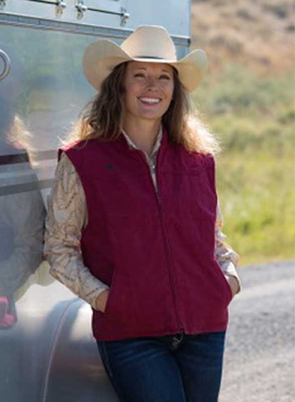 Women's Calamity Concealed Carry Vest in Cranberry by Wyoming Traders