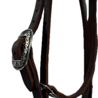 Pro Series 1 5/8" Extra Heavy Harness Slit Ear Headstall with Black Base Hardware