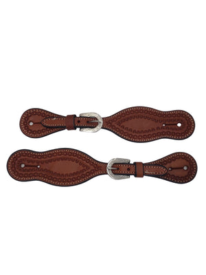 Border Tooled Shaped Spur Straps